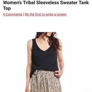 Womens tribal black tank top